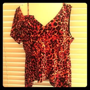 Off the Shoulder Cheetah Pink Top